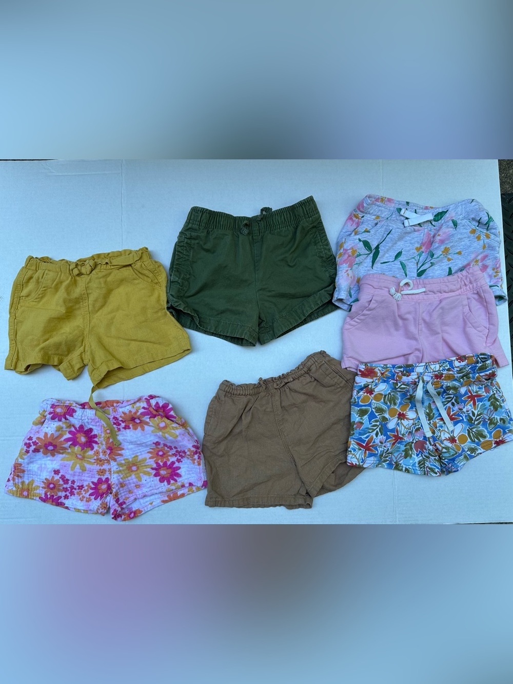 Multiples Kids' Shorts Pack - Yellow, Green, Pink, Brown, Floral